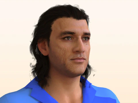 Cricket Player Dhoni 3D Model