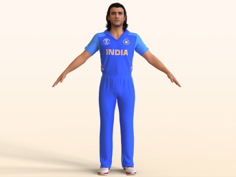 Cricket Player Dhoni Modelo 3D