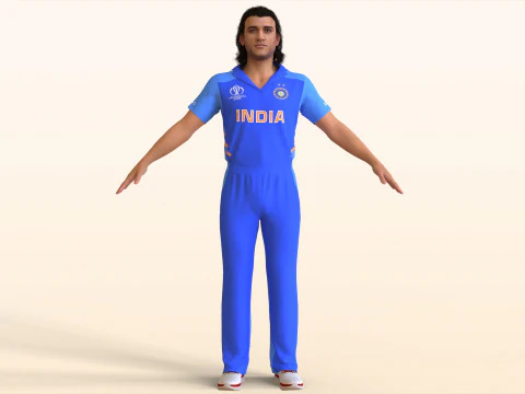 Cricket Player Dhoni 3D Model
