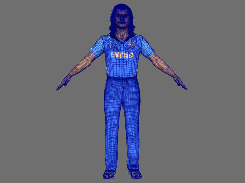 Cricket Player Dhoni Modelo 3D