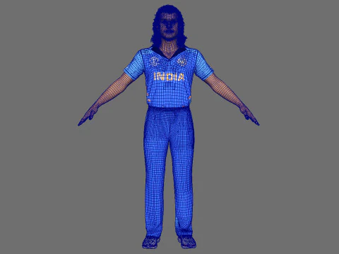 Cricket Player Dhoni 3D Model