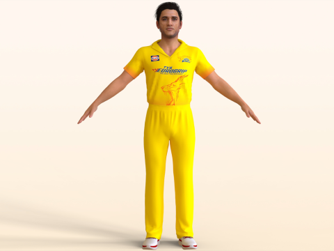 Cricket Player Dhoni 3D मॉडल