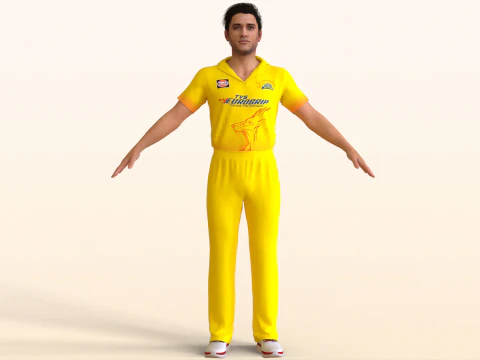 Jugador de cr&iacute;quet Dhoni Modelo 3D