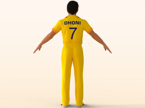 Cricket Player Dhoni Modello 3D