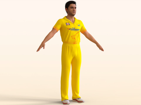 Cricket Player Dhoni Modello 3D