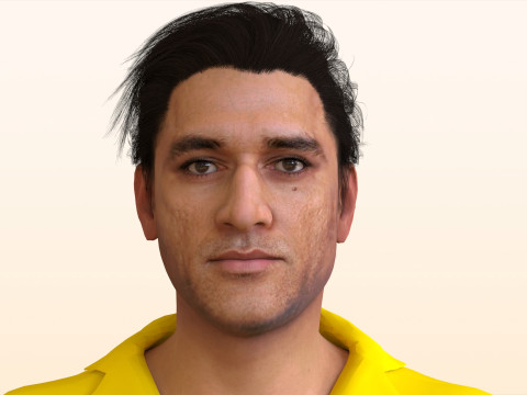 Cricket Player Dhoni Modello 3D