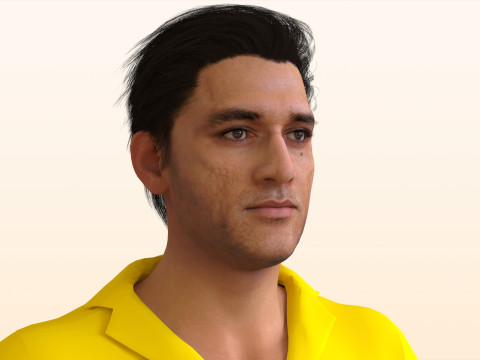 Cricket Player Dhoni Modello 3D