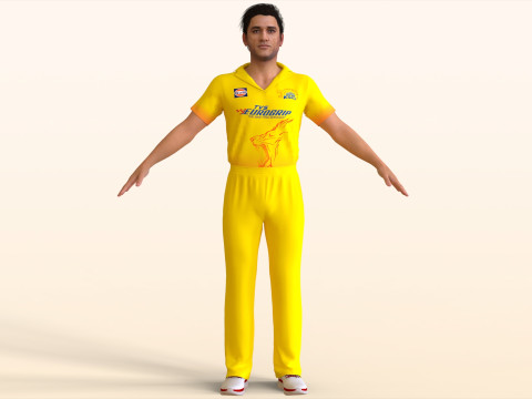 Cricket Player Dhoni Modello 3D