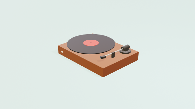 Vinyl record player 3D Model .c4d .max .obj .3ds .fbx .stl .blend 