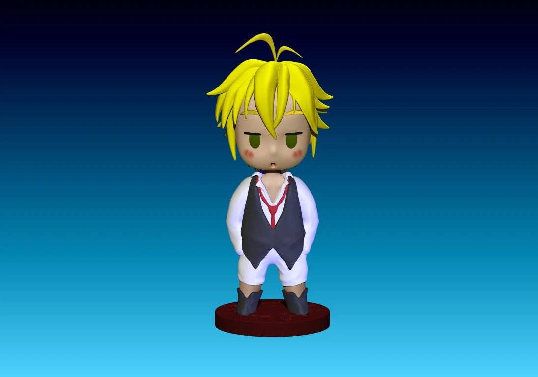 Meliodas Chibi 3D Print Model .c4d .max .obj .3ds .fbx .stl .blend 