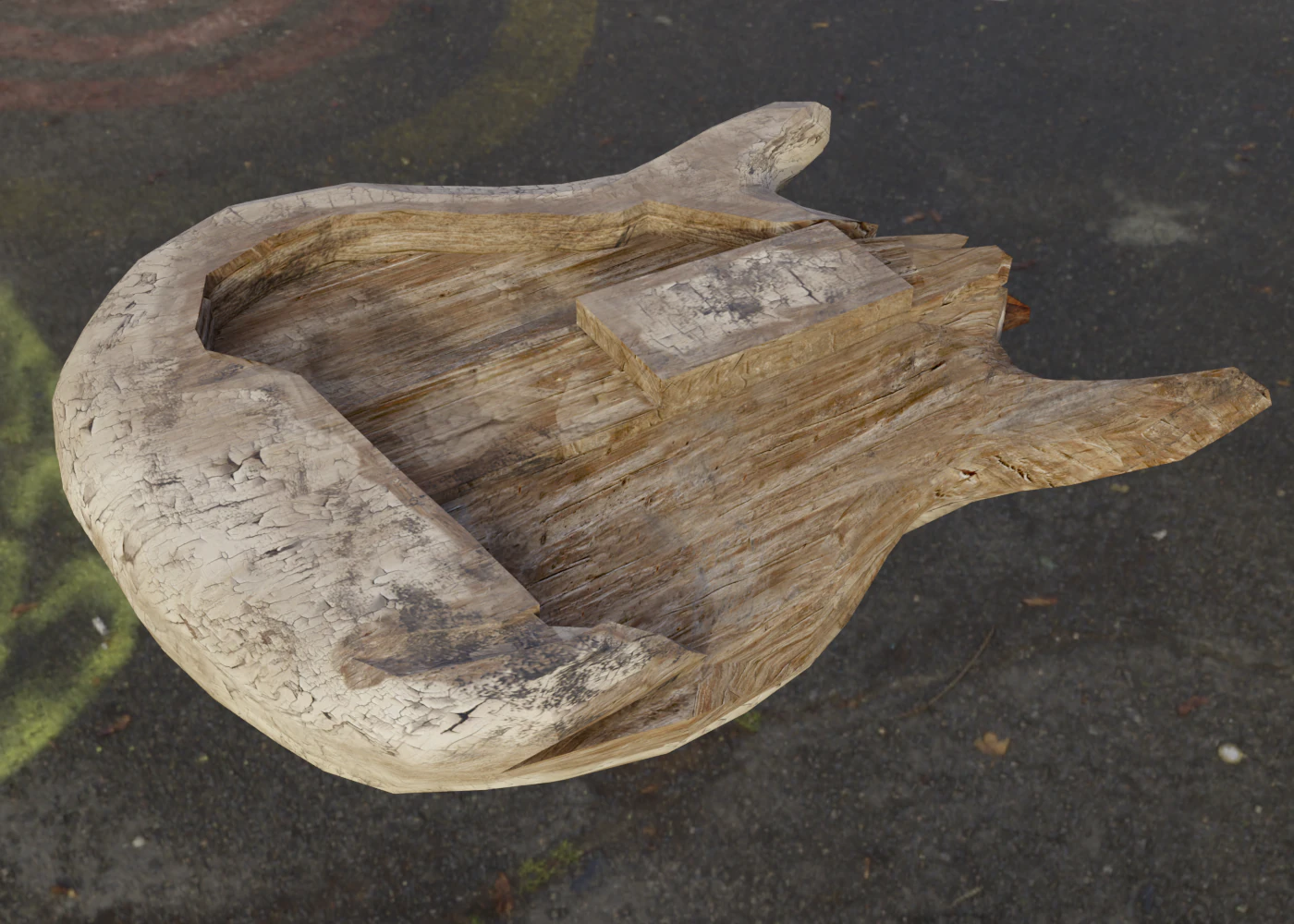 Vecchia chitarra distrutta rotta Modello 3D .c4d .max .obj .3ds .fbx .stl .blend 