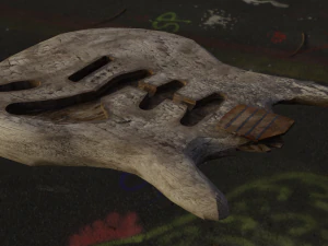 Vecchia chitarra distrutta rotta Modello 3D