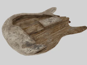 Vecchia chitarra distrutta rotta Modello 3D