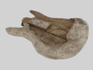 Vecchia chitarra distrutta rotta Modello 3D