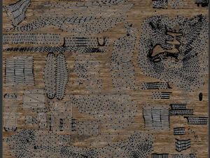 Vecchia chitarra distrutta rotta Modello 3D