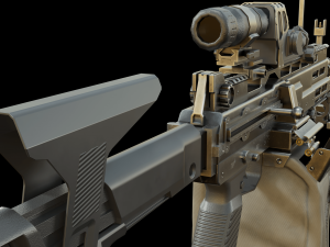 RPL - 20 Kalashnikov rifle 5-45 mm 3D Model