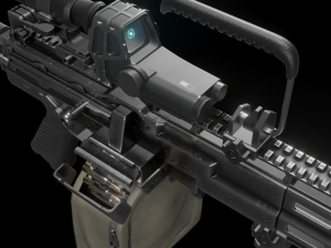 RPL - 20 Kalashnikov rifle 5-45 mm 3D Model