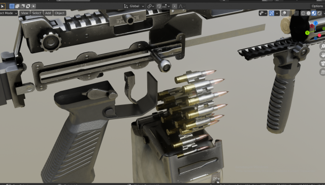 RPL - 20 Kalashnikov rifle 5-45 mm 3D Model in Machine Gun 3DExport