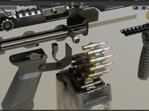 RPL - 20 Kalashnikov rifle 5-45 mm 3D Model