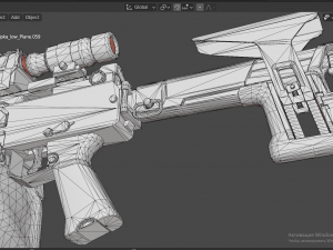 RPL - 20 Kalashnikov rifle 5-45 mm 3D Model