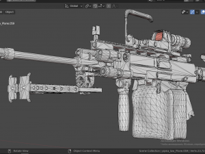 RPL - 20 Kalashnikov rifle 5-45 mm 3D Model