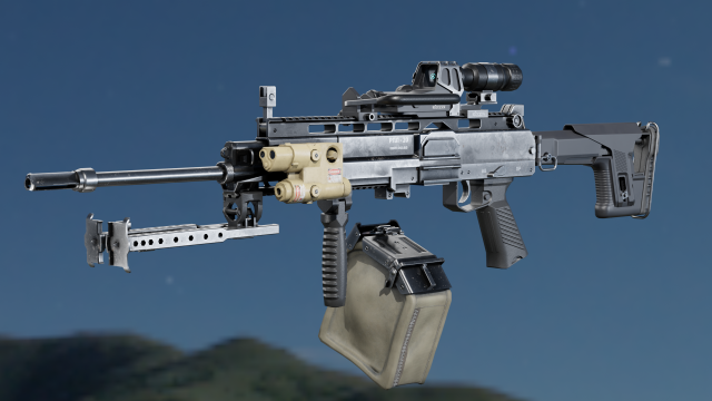 RPL - 20 Kalashnikov rifle 5-45 mm 3D Model in Machine Gun 3DExport