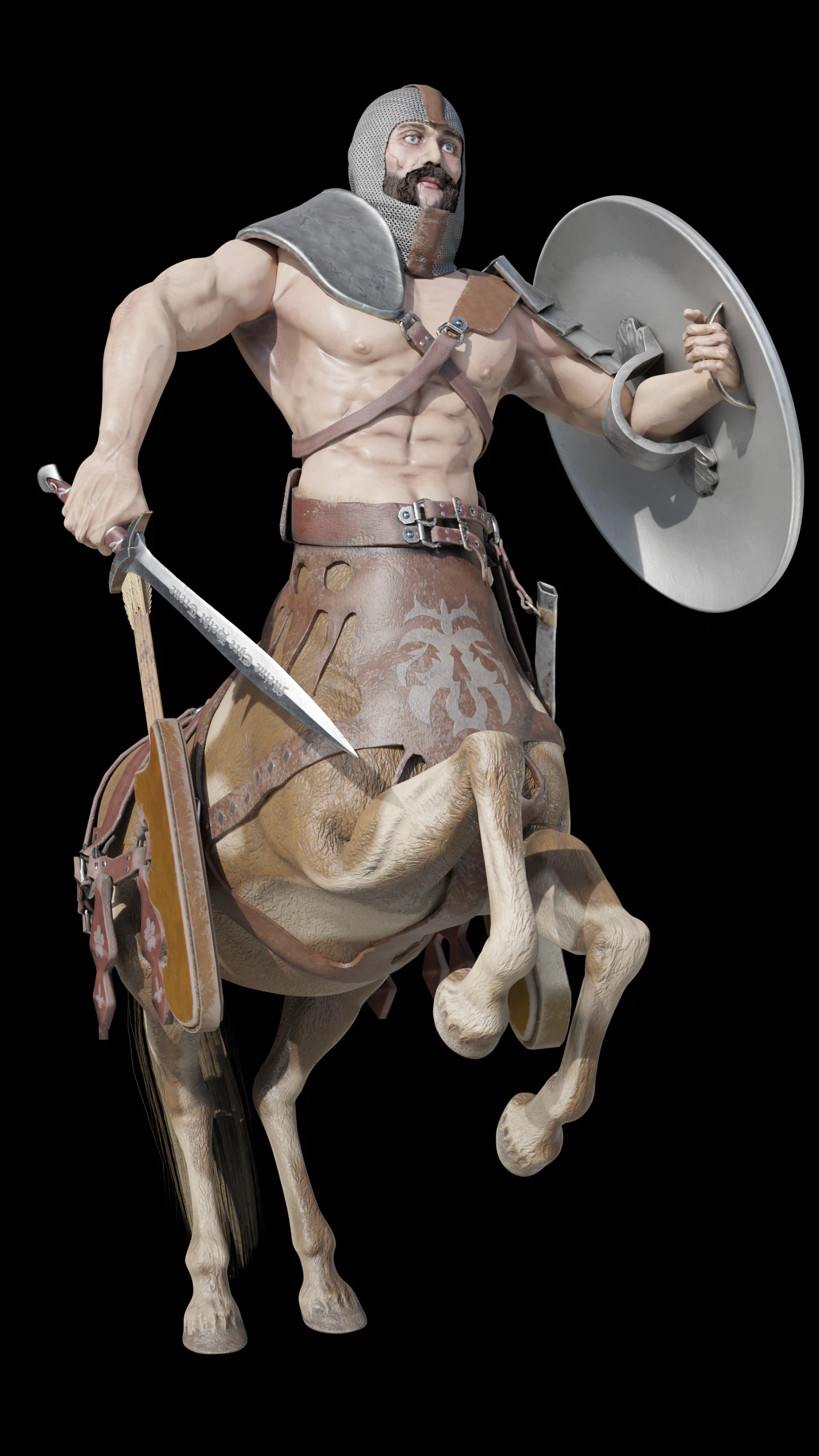 Centaur Warrior 3D Model .c4d .max .obj .3ds .fbx .stl .blend 