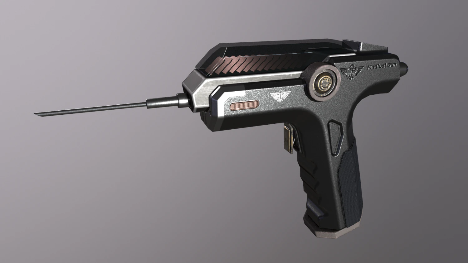 Injection Pistol 3D Model .c4d .max .obj .3ds .fbx .stl .blend