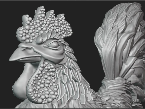 Ayam jantan Model Cetak 3D