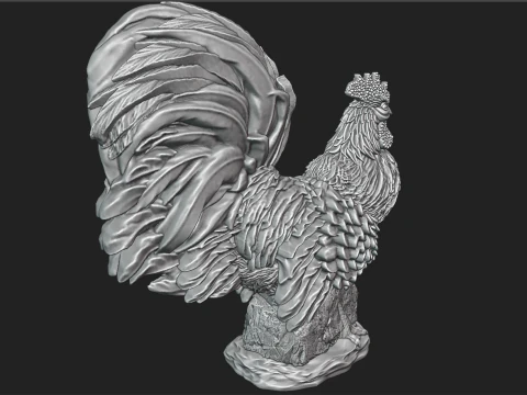 Rooster 3D Print Model