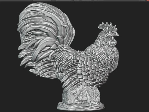 Rooster 3D Print Model