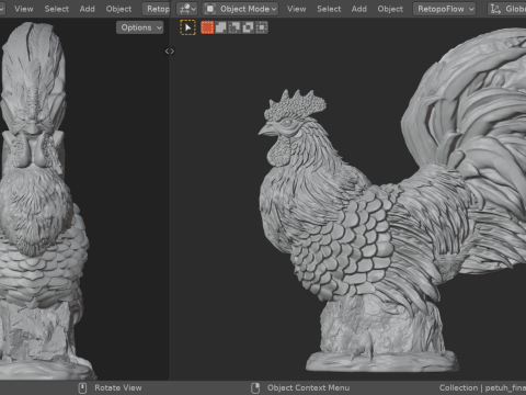 Rooster 3Dプリントモデル