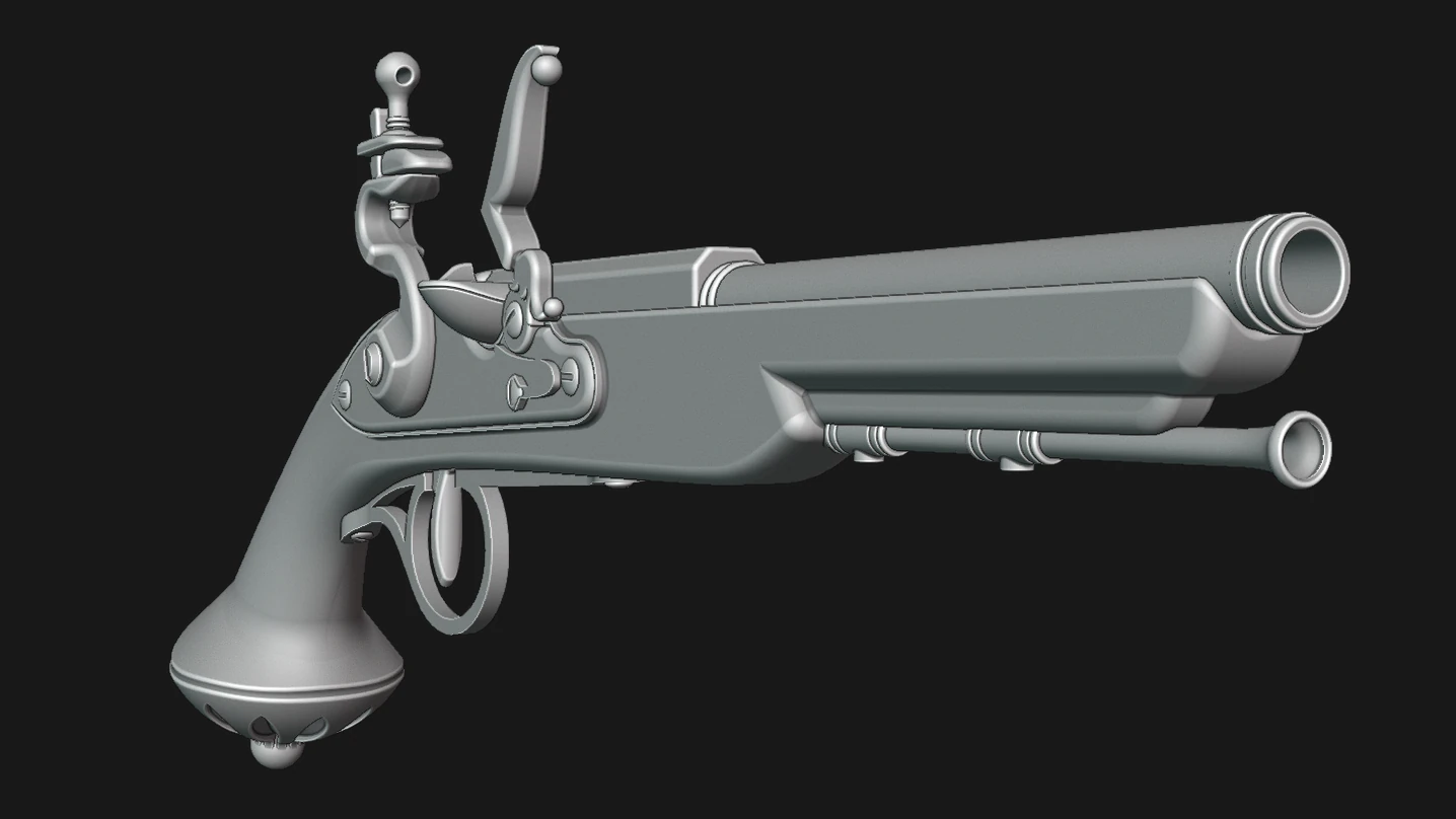 Pistola pirata Modelo 3D .c4d .max .obj .3ds .fbx .stl .blend
