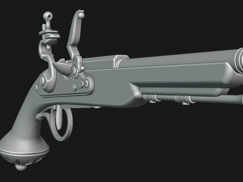 Pistol bajak laut Model 3D