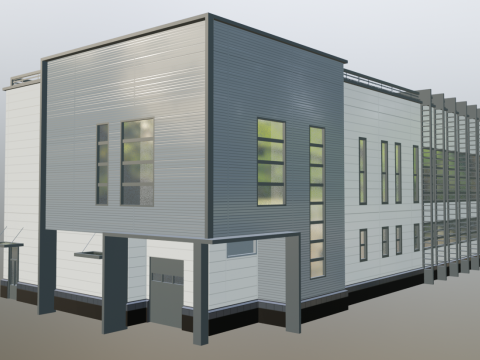 Factory building Model 3D