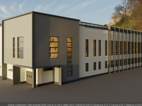 Factory building Model 3D