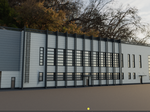 Factory building Model 3D