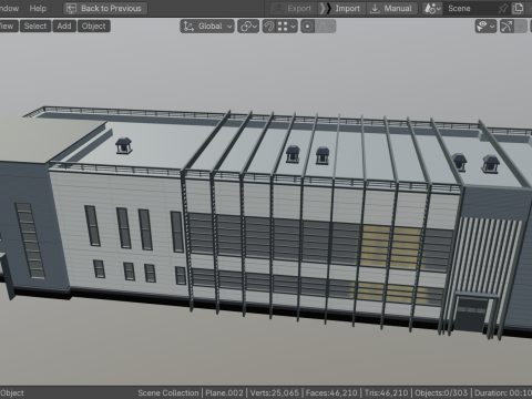 Factory building Model 3D