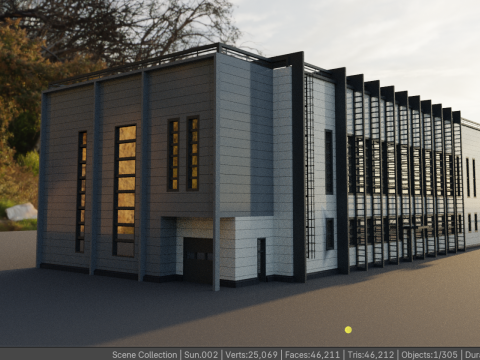 Factory building Model 3D