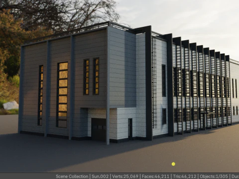 Factory building 3D Model