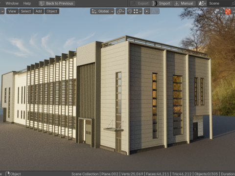 Factory building Model 3D