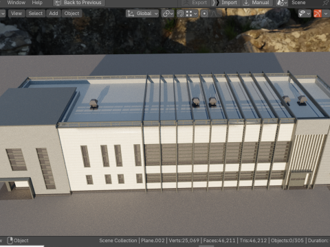 Factory building Model 3D