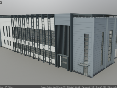 Factory building Model 3D