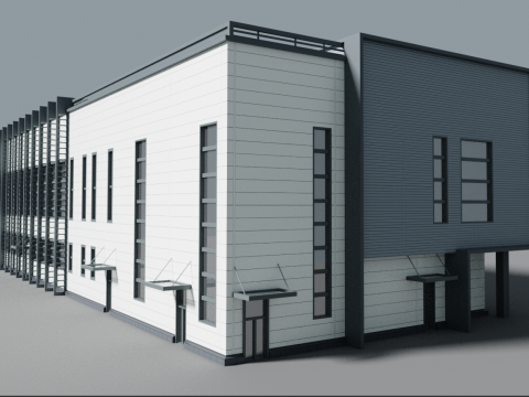 Factory building Model 3D