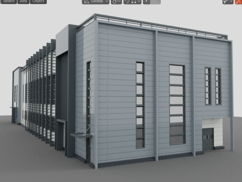 Factory building Model 3D