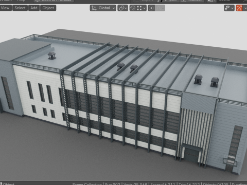Factory building Model 3D