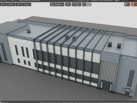 Factory building 3D Model