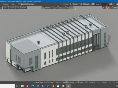 Factory building 3D Model