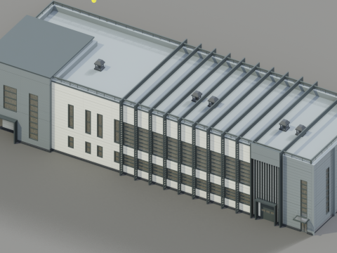 Factory building Model 3D