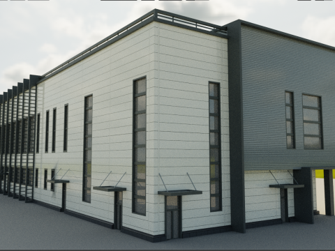 Factory building Model 3D